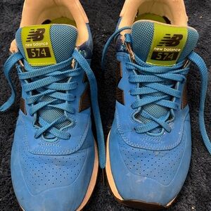 New Balance 574 Men's Sneakers in Blue and Cream
